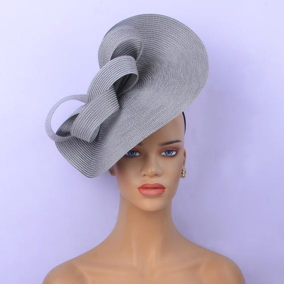 Large straw fascinator hat - Kentucky derby hat Woman Kentucky Derby Hat Ivory - Bride Wedding Fascinator  main image 4