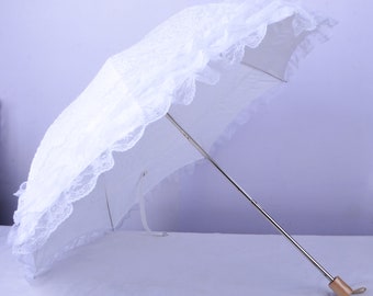 White Lace umbrella Parasol,bride umbrella,girlfriend gift,Bridal Shower,gift decoration,Lace umbrella,Embroidery umbrella,Vintage wedding.