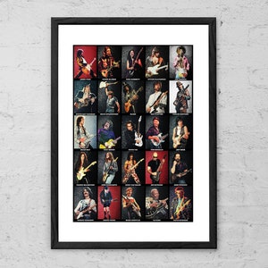 Greatest Guitarists Of All Time - Art Print - Rock Poster - Rock and Roll - Guitar Art - Music Art - Music Poster - Music Gift - Rock Art