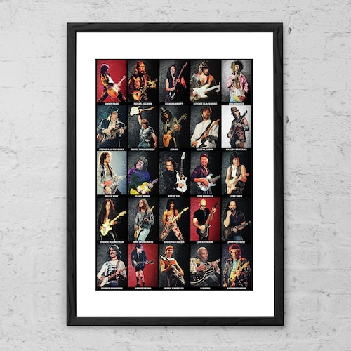 Greatest Guitarists of All Time Art Print Rock Poster Etsy