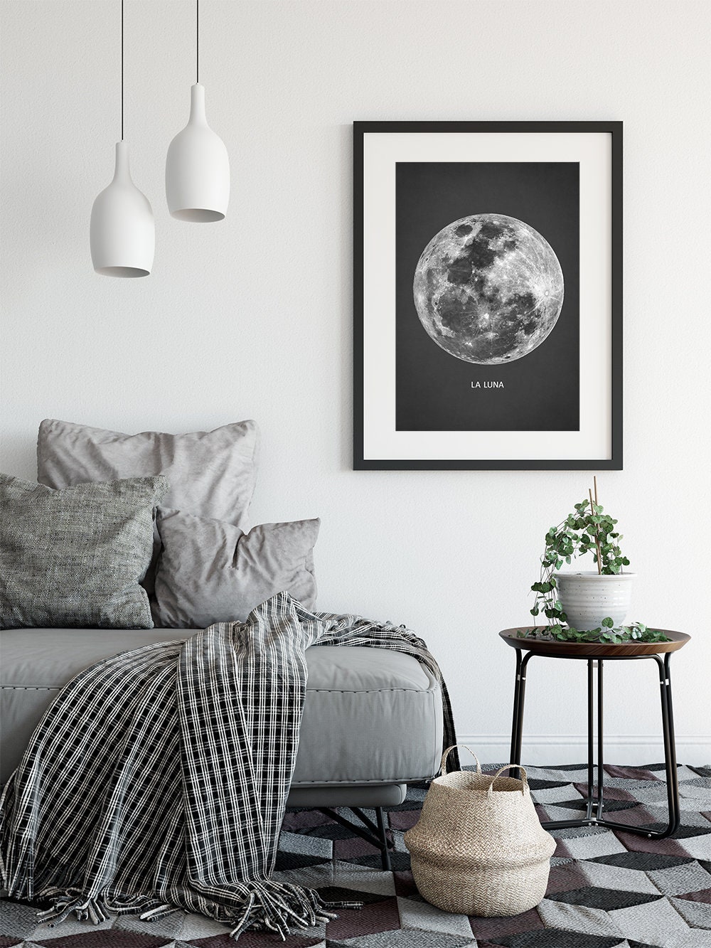 La Luna - Art Print - Vintage Moon Poster - Celestial Decor - Moon Wall ...