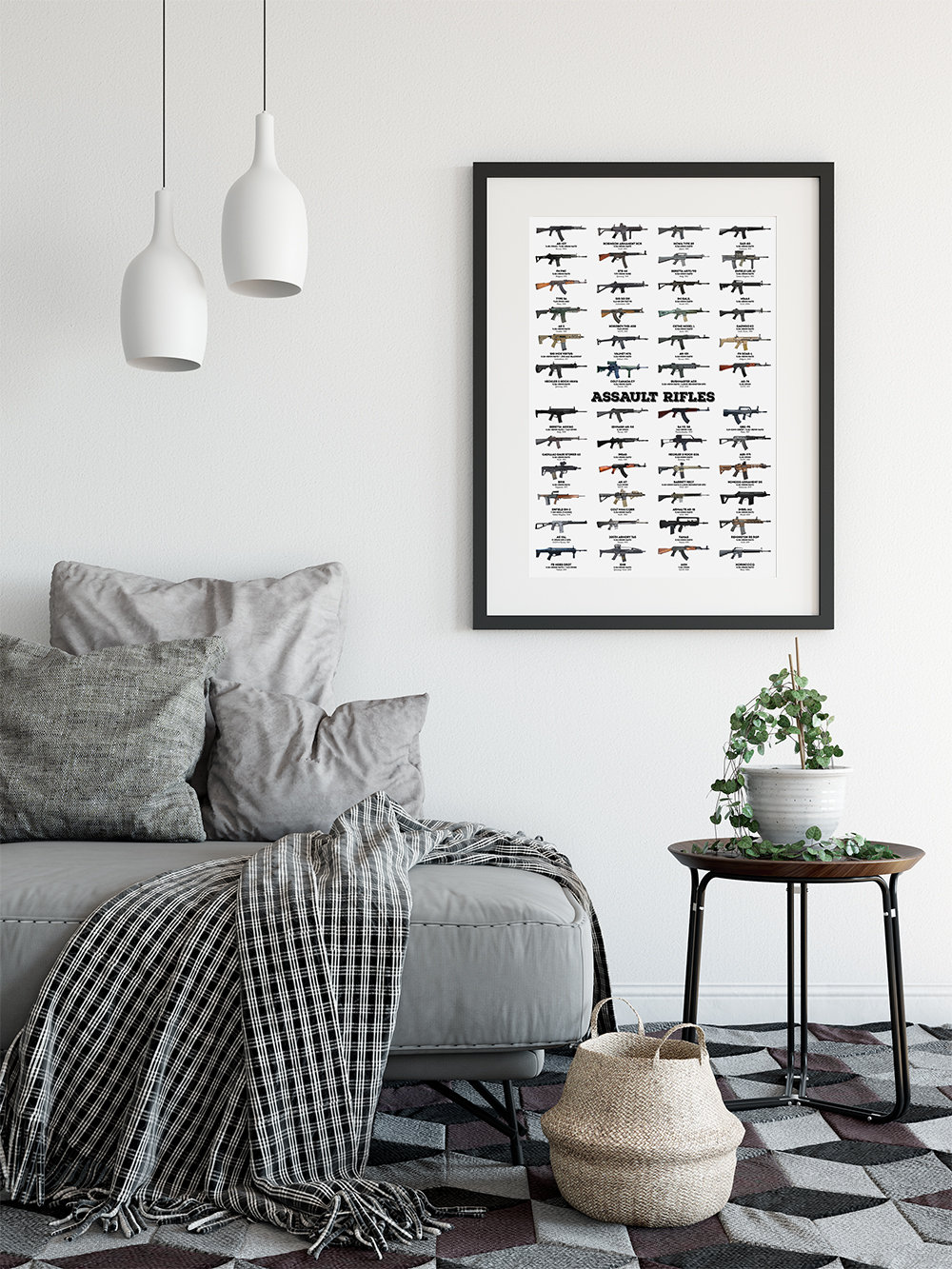 Assault Rifles - Art Print - Firearms Wall Art - Swat Print - Military ...