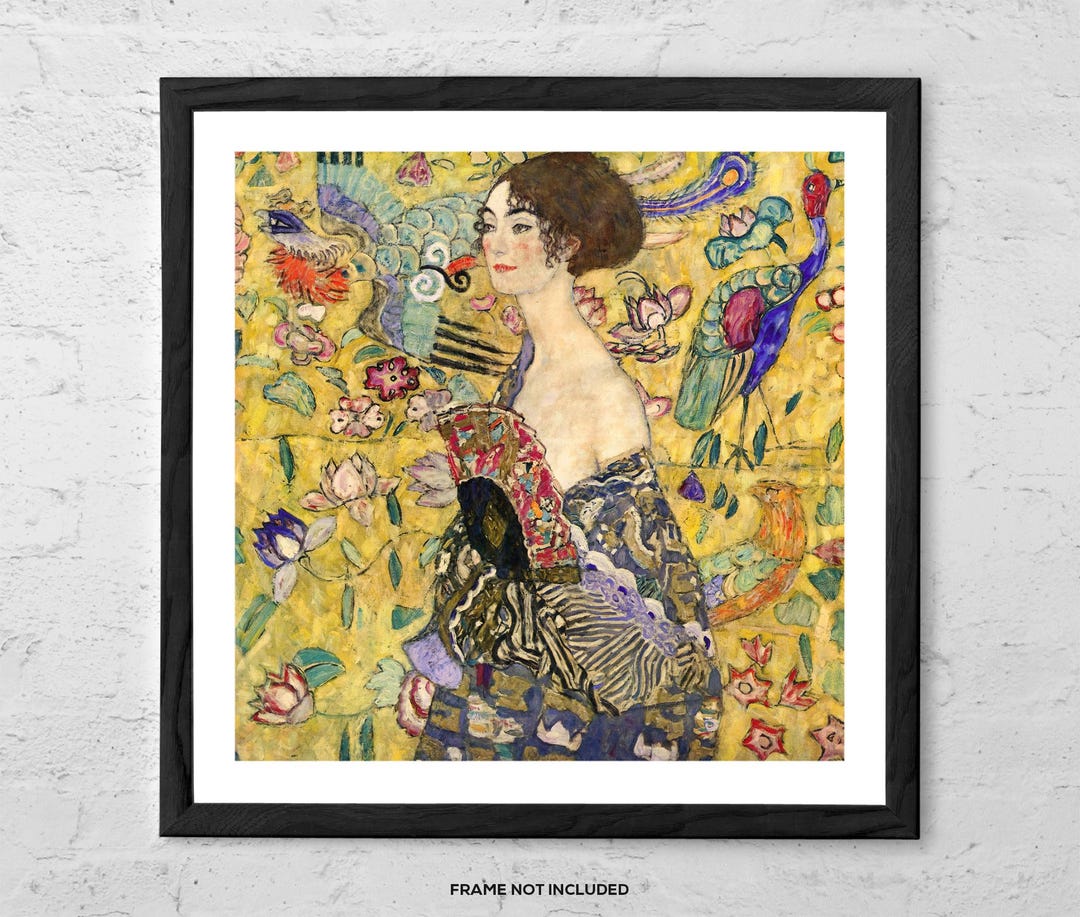 Lady With Fan by Gustav Klimt – Art Print – Vintage Art Nouveau ...