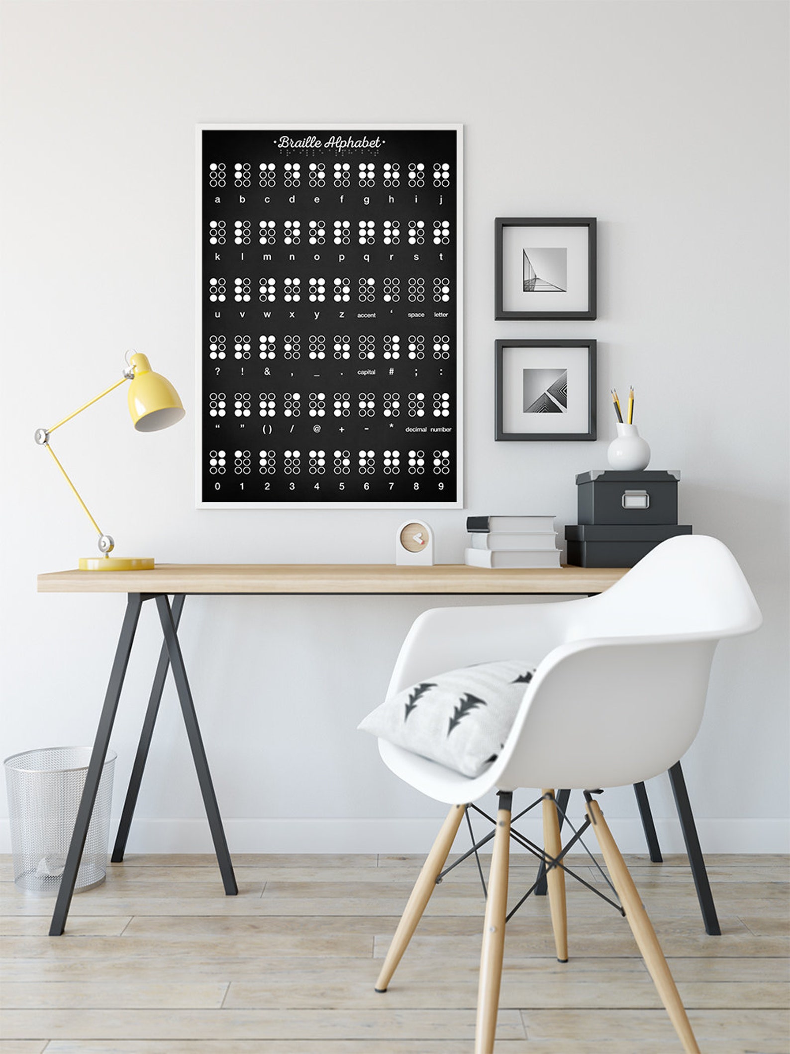 Braille Alphabet Art Print - Wall Art Poster - English Braille ...