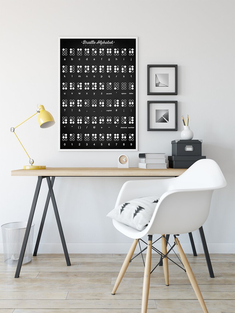 Braille Alphabet Art Print - Wall Art Poster - English Braille ...