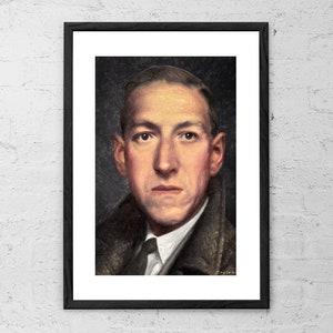 H.P. Lovecraft - Malerei - Portrait - Horror - Horror Decor - Literatur - Literarische Geschenke - Autor - Schriftsteller Geschenk - Cthulhu - Gothic - Bücher