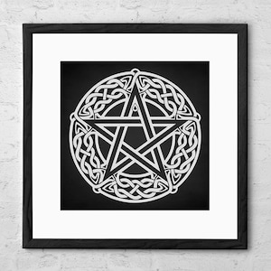 Celtic Pentagram Art Print - Wiccan Pentacle - Wicca Decor - Mystical - Pagan Decor - Occult Art - Spiritual Gift - Sacred Geometry - Witch