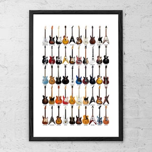 Guitar Legends - Guitar Collage - Guitar Poster - Gifts for Musicians - Rock Poster - Music Decor - Rock and Roll Guitarists - Music Poster