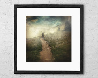 Lucid Dream - Art Print - Fine Art Photography - Surreal Art - Foggy Mountain Poster - Mystical Decor - Forest Print - Home Decor - Wall Art