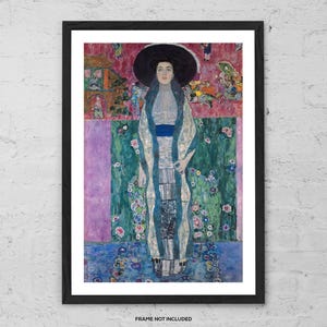 Ritratto di Adele Bloch-Bauer II di Gustav Klimt – Stampa artistica ispirata alla moda, poster decorativo con ritratto, moderna arte murale per la casa o come regalo.