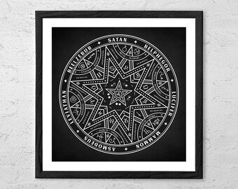 Summoning Spirit Altar Board Art Print Gothic Art Witchcraft Wall