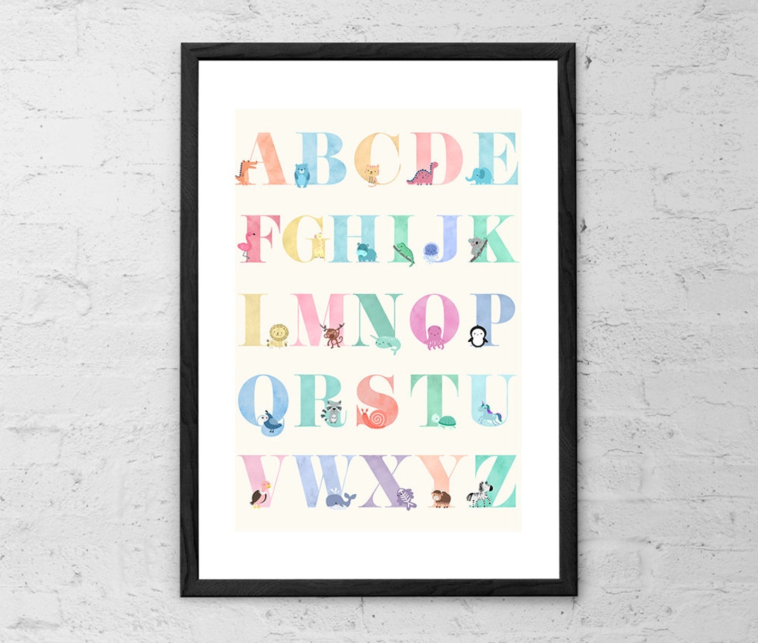 Animal Alphabet Art Print Nursery Decor Nursery Wall Art Kids Room