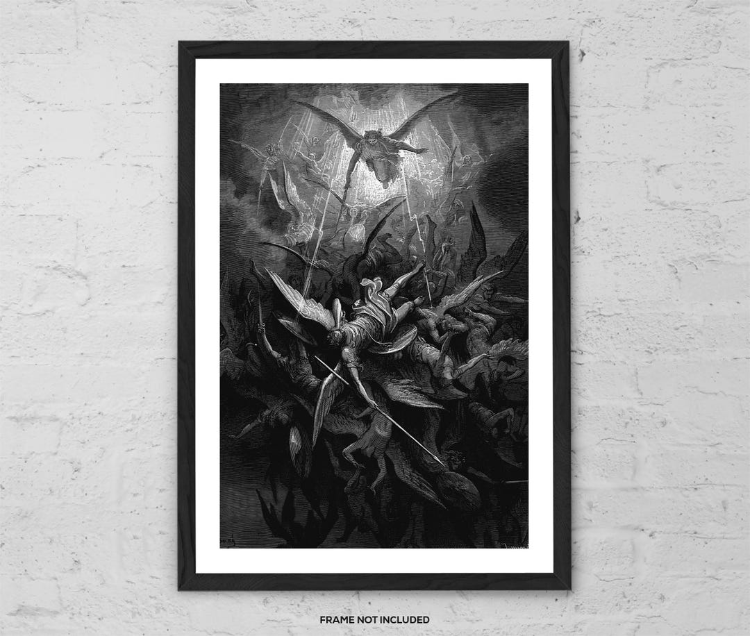 Archangel Michael Casts the Rebels Out of Heaven by Gustave Doré