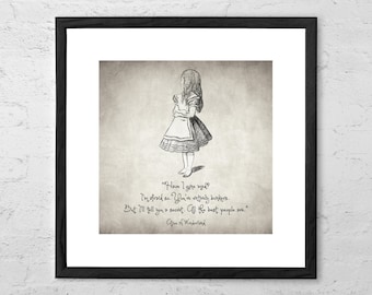 Have I Gone Mad - Alice in Wonderland Art - Drawing - Quote Print - Nursery Decor - Alice in Wonderland Decor - Alice in Wonderland Wall Art