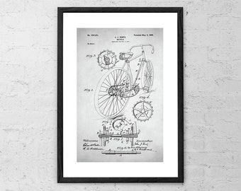 Bicycle Patent - Art Print - Patent Poster - Bicycle Gift - Bicycle Print - Bicycle Poster - Patent Art - Patent Print - Cycling Poster