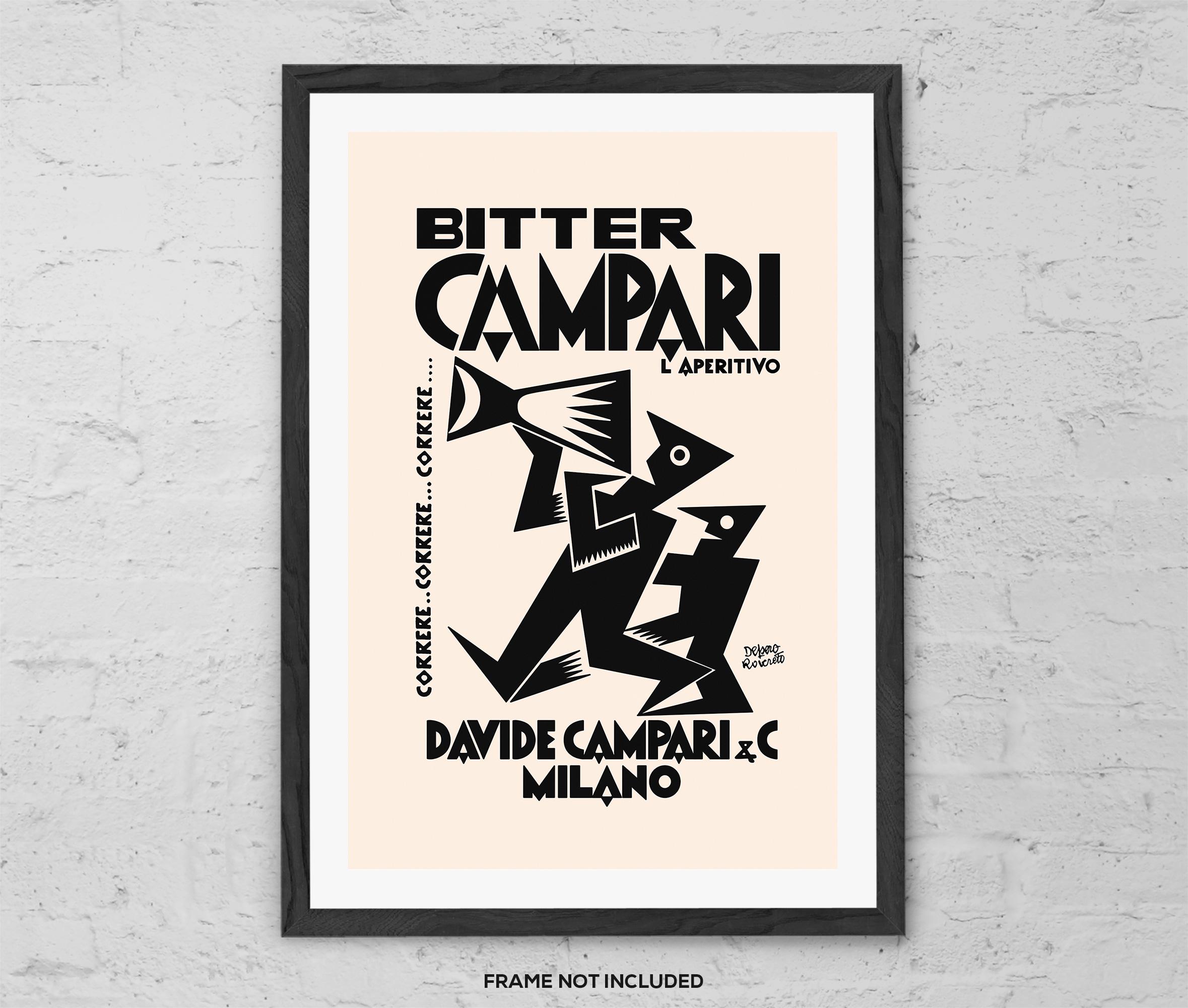Bitter Campari - Art Print - Vintage Italian Art Deco Poster