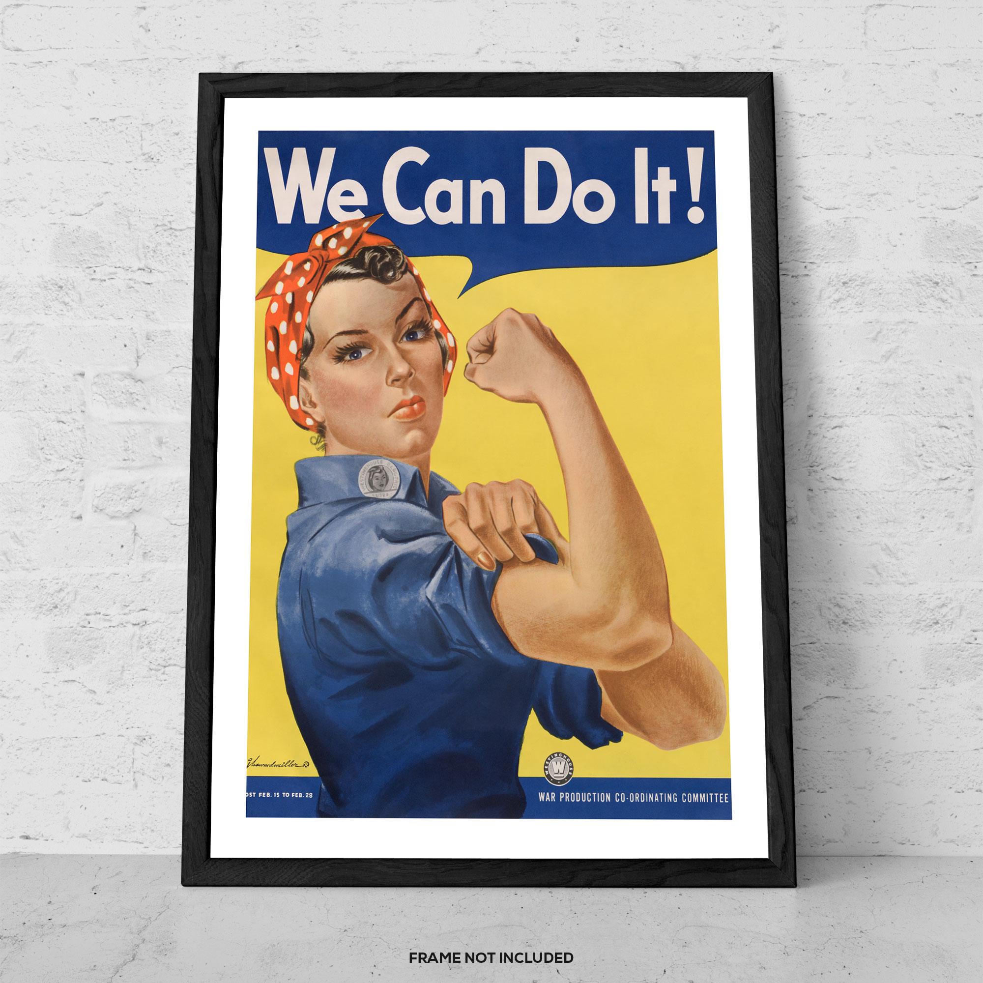 We Can Do It – Vintage Poster – Rosie the Riveter Feminist Wall