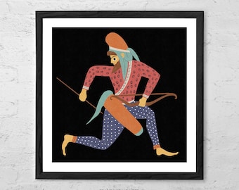 Odysseus – Art Print – Greek Mythology Warrior Poster, Ancient Hero Illustration, Epic Story Wall Decor