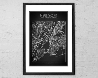 New York City Street Map - Art Print - NYC Wall Art - New York City Poster - Modern Home Decor - New York City Gift - Map of New York