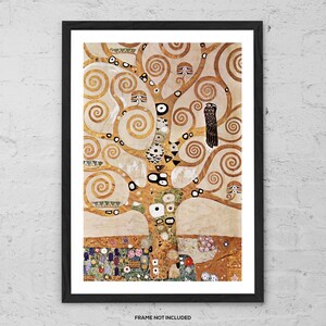 Árvore da Vida de Gustav Klimt – Impressão artística simbolista em ouro | Pôster decorativo icônico | Decoração de parede espiritual para casa, escritório ou presente