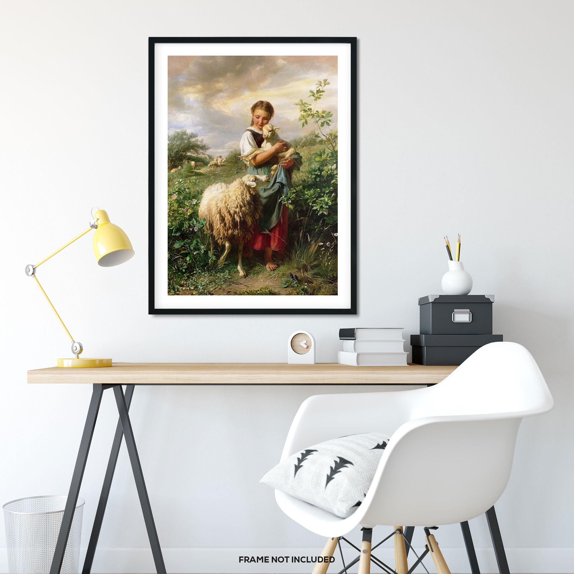 The Shepherdess by Johann Baptist Hofner – Pastoral Girl With Lamb