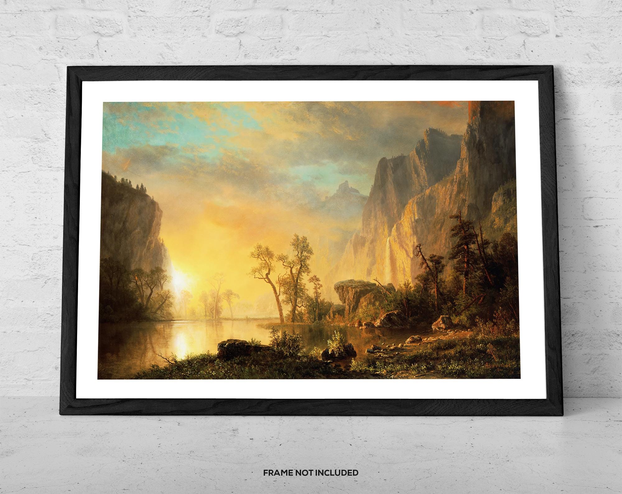 【稀少☆】Pierre Overnoy & Beau Paysageセット Sunset in the Rockies Print by Albert Bierstadt – Romantic
