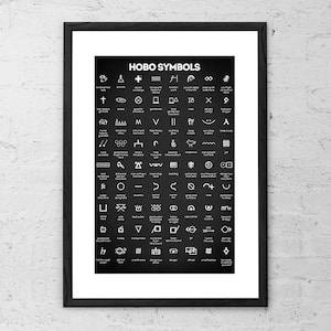 Hobo Symbols - Hobo Signs - Hobo Alphabet - Hobo Code - Visual Code - Street Tag - Street Art - Alphabet Wall Art - Quirky Gift - Boho Decor