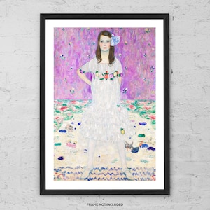 Mada Primavesi von Gustav Klimt - Buntes Mädchen Porträt Kunstdruck, Vintage Dekoratives Poster, Feminine Wanddekoration für Zuhause oder Geschenk