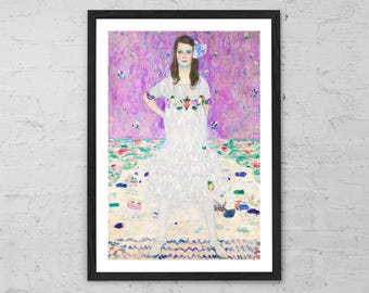 Mada Primavesi by Gustav Klimt – Colorful Girl Portrait Art Print, Vintage Decorative Poster, Feminine Wall Decor for Home or Gift