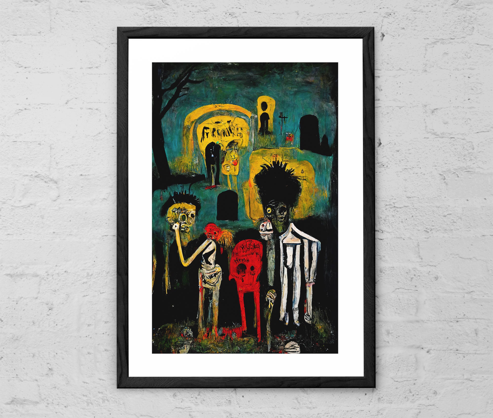 Freaks at the Graveyard - Painting - Giclee Print - Neo