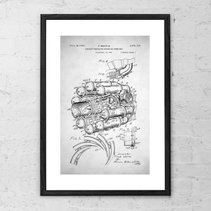 Jet Engine Patent - Patent Prints - Aviation Decor - Jet Engine Print - Pilot Gifts - Jet Engine Art - Aviation Wall Art - Airplane Decor