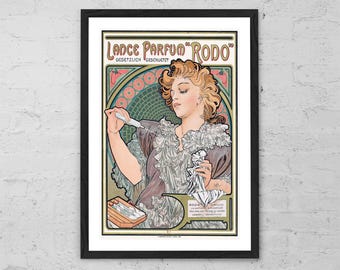 Lance Parfum Rodo by Alphonse Mucha – Art Print – Art Nouveau Poster, Vintage French Advertising Wall Art, Belle Époque Home Décor