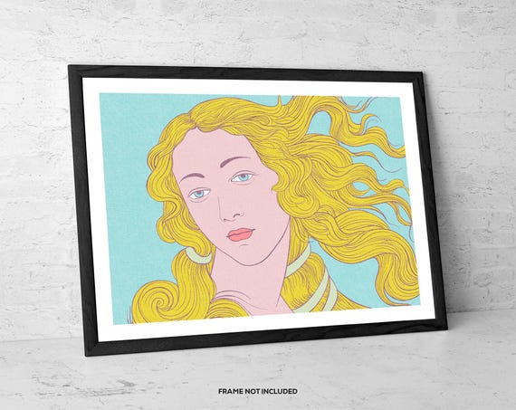 Venus – Art Print – Modern Pop Remix of Botticelli's Birth of