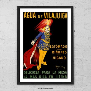 Agua de Vilajuiga von Leonetto Cappiello - Kunstdruck - Vintage Werbeposter - Retro Küche Bar Wanddeko - Jugendstil Humor Poster