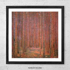 Tannenwald von Gustav Klimt – Atmosphärischer Kunstdruck, Landschaft, Natur inspiriertes Landschaftsbild für Zuhause oder als Geschenk