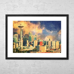 Seattle Skyline - Painting - Seattle Skyline Print - Seattle Print - Washington Poster - Cityscape Art - Seattle City Art - Seattle Poster