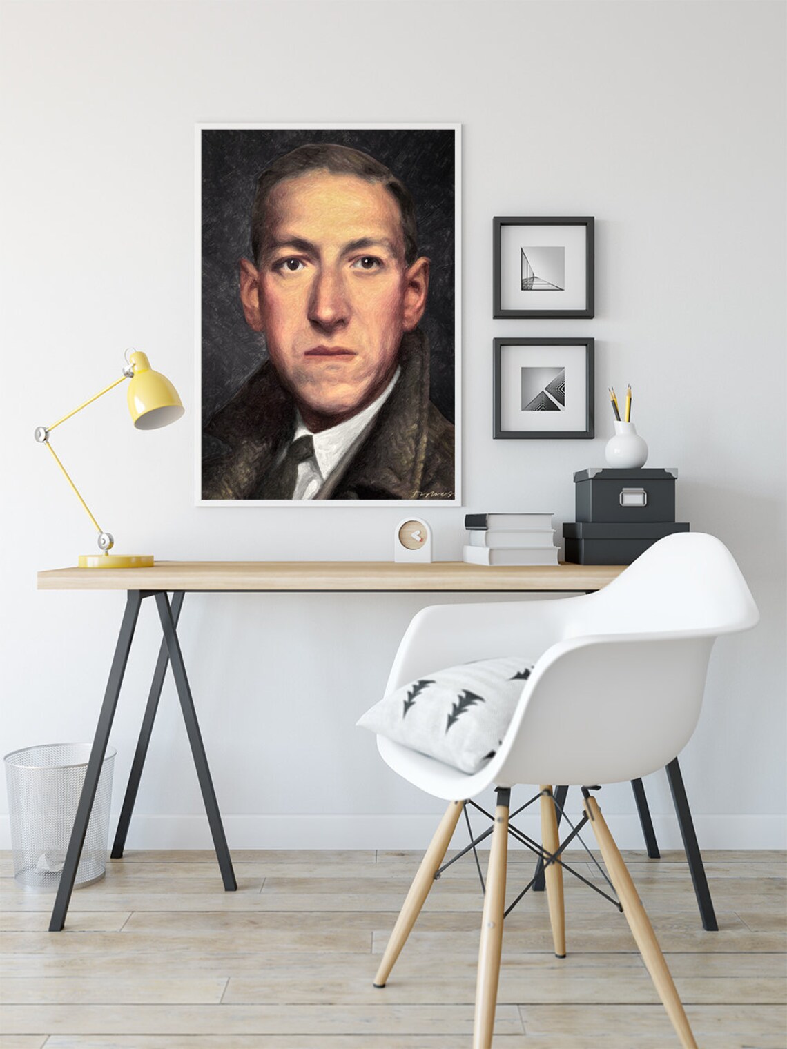 H.P. Lovecraft Painting Portrait Horror Horror Decor | Etsy