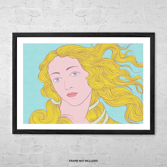 Venus – Art Print – Modern Pop Remix of Botticelli's Birth of