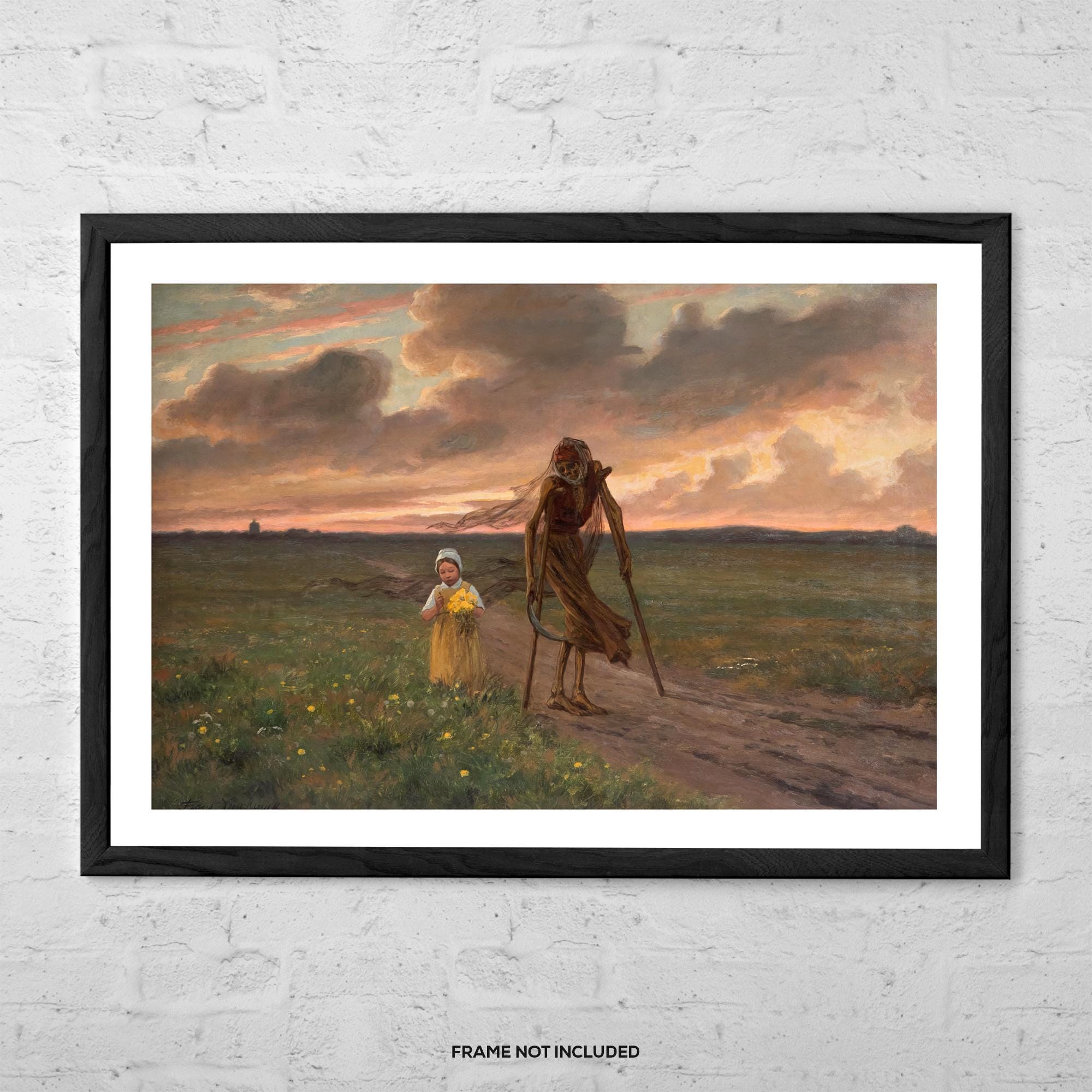 絵画 What do you mean Death and the Girl by Frans Van Kuyck – Symbolist Art Print, Grim