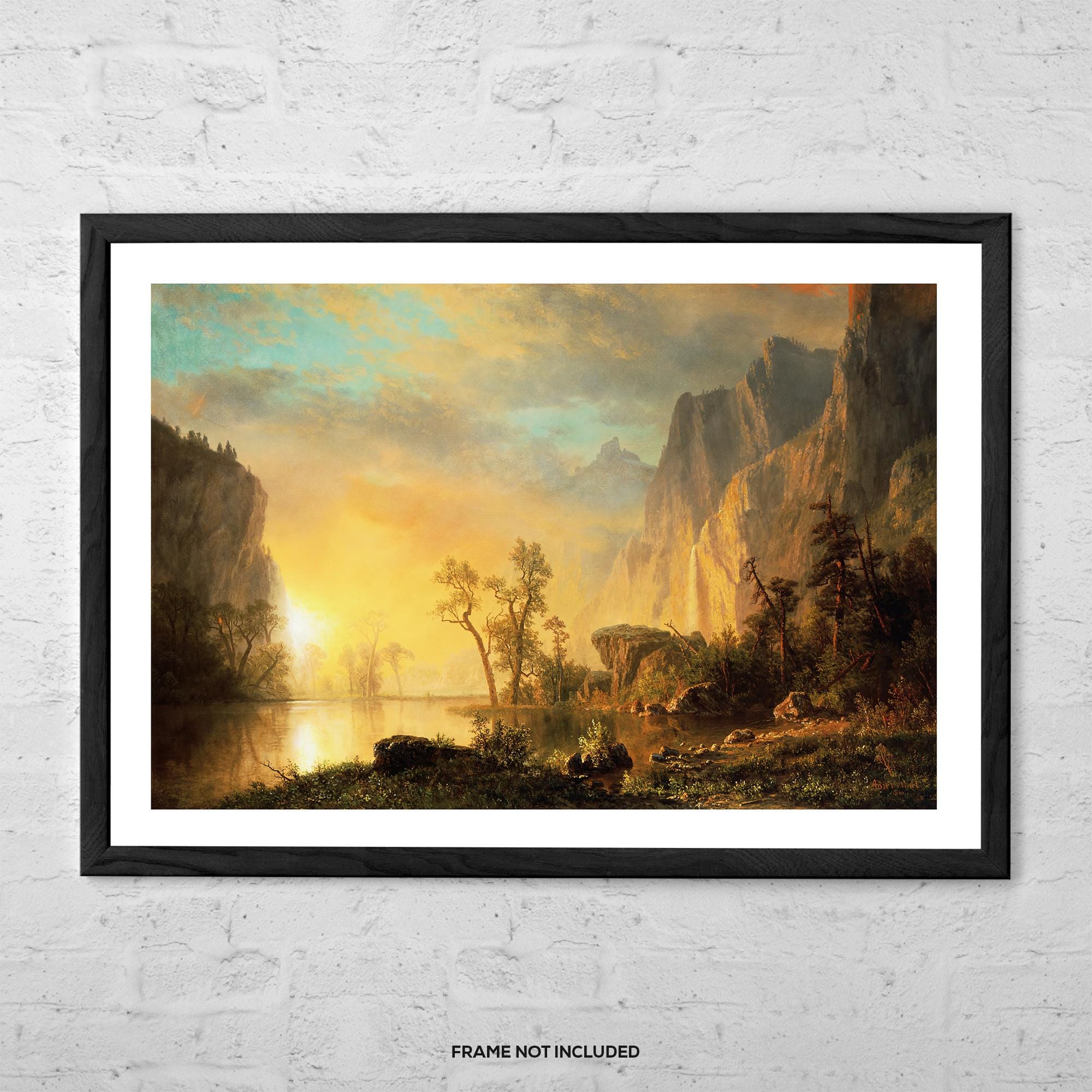Sunset in the Rockies Print by Albert Bierstadt – Romantic