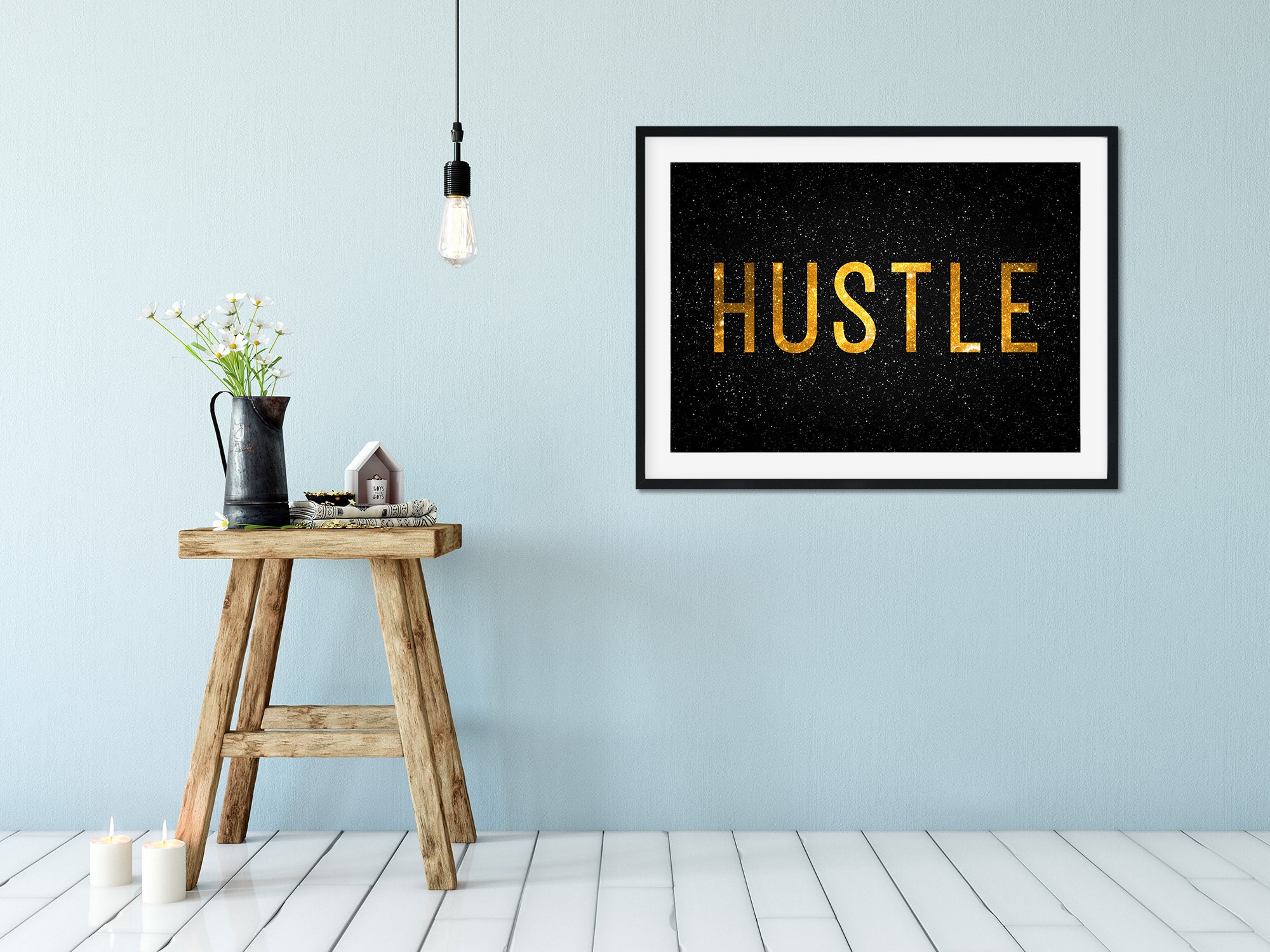 Hustle Hustle Art Print Dorm Decor Home Decor Wall Etsy