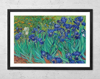 Irises by Vincent van Gogh – Fine Art Print, Famous Floral Wall Art Poster, Impressionist Botanical Decor