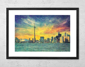 Toronto Skyline - Painting - Art Print - Canada Cityscape - Toronto Wall Art - Toronto Print - Toronto Poster - Canada Art - City Art Print