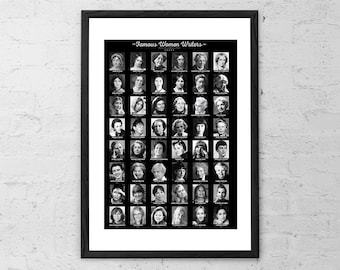 Famous Women Writers - Art Print - Literary Poster - History of Literature - Best Female Authors - Book Gift - Book Art - Feminist Art