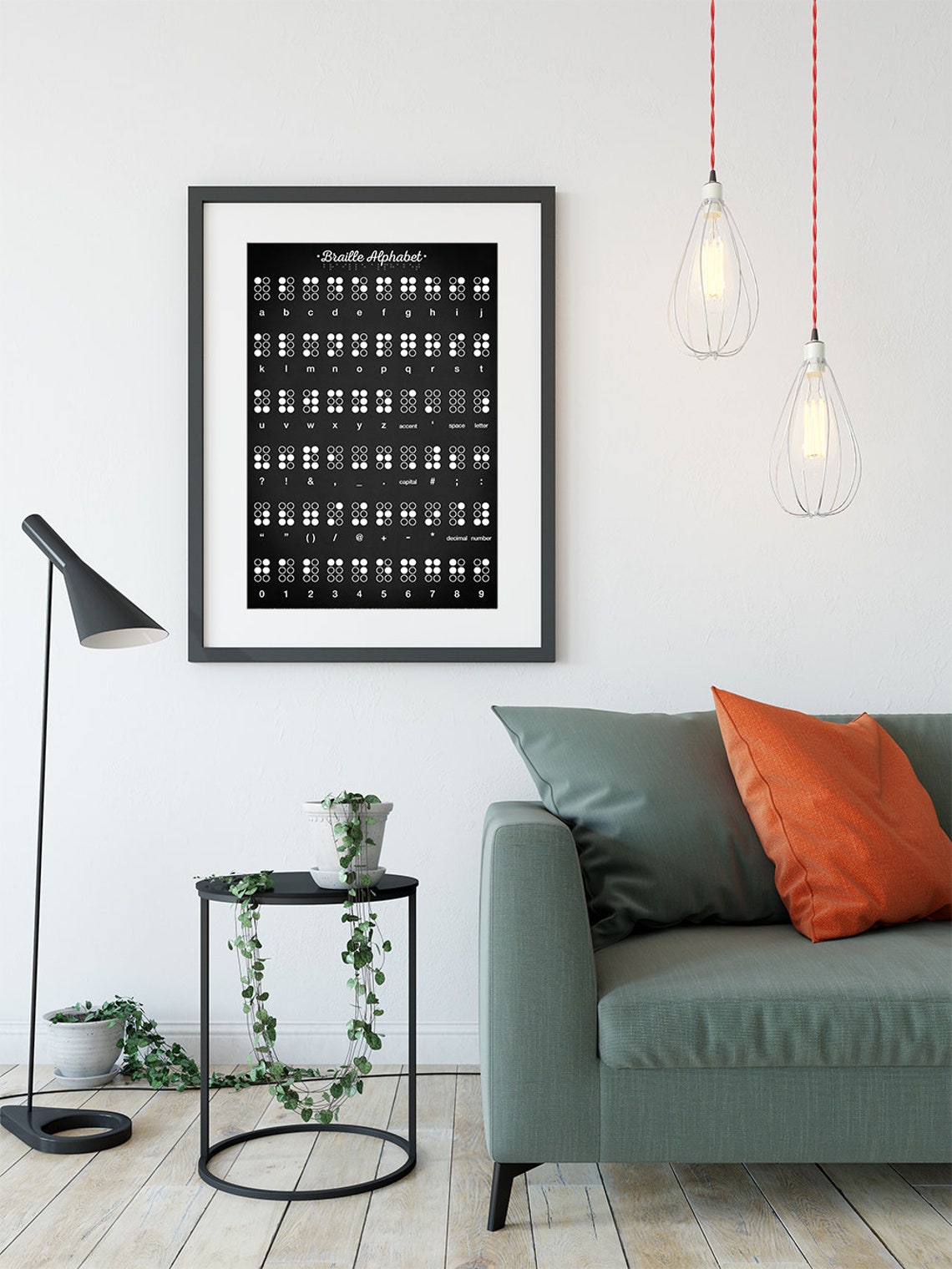 Braille Alphabet Art Print - Wall Art Poster - English Braille ...