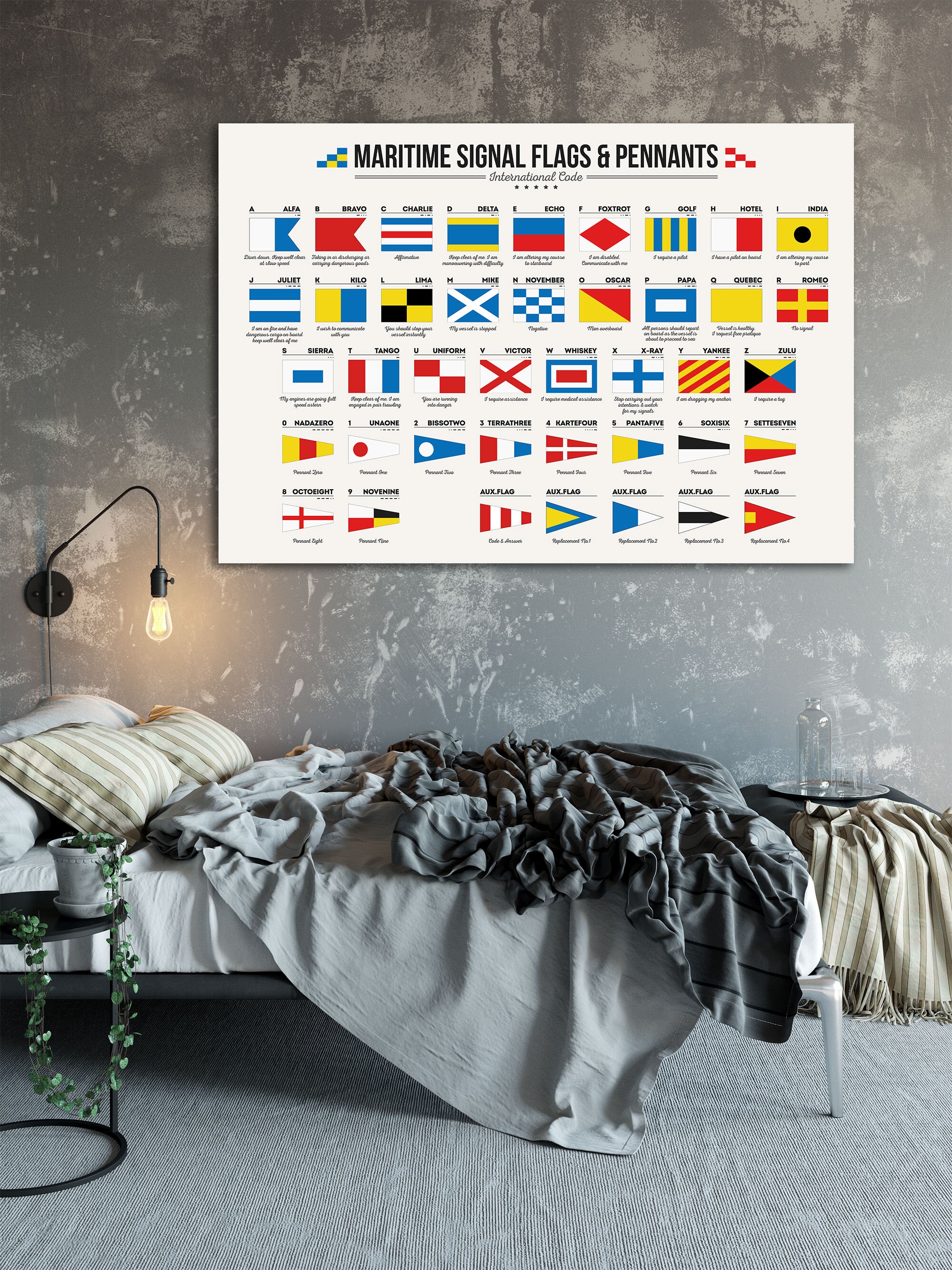 Maritime Signal Flags Art Print Nautical Print Nautical Flags Wall Art ...