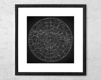 Star Map - Art Print - Northern Hemisphere Constellations - Celestial Map Poster - Celestial Decor - Constellation Print - Astronomy Gifts