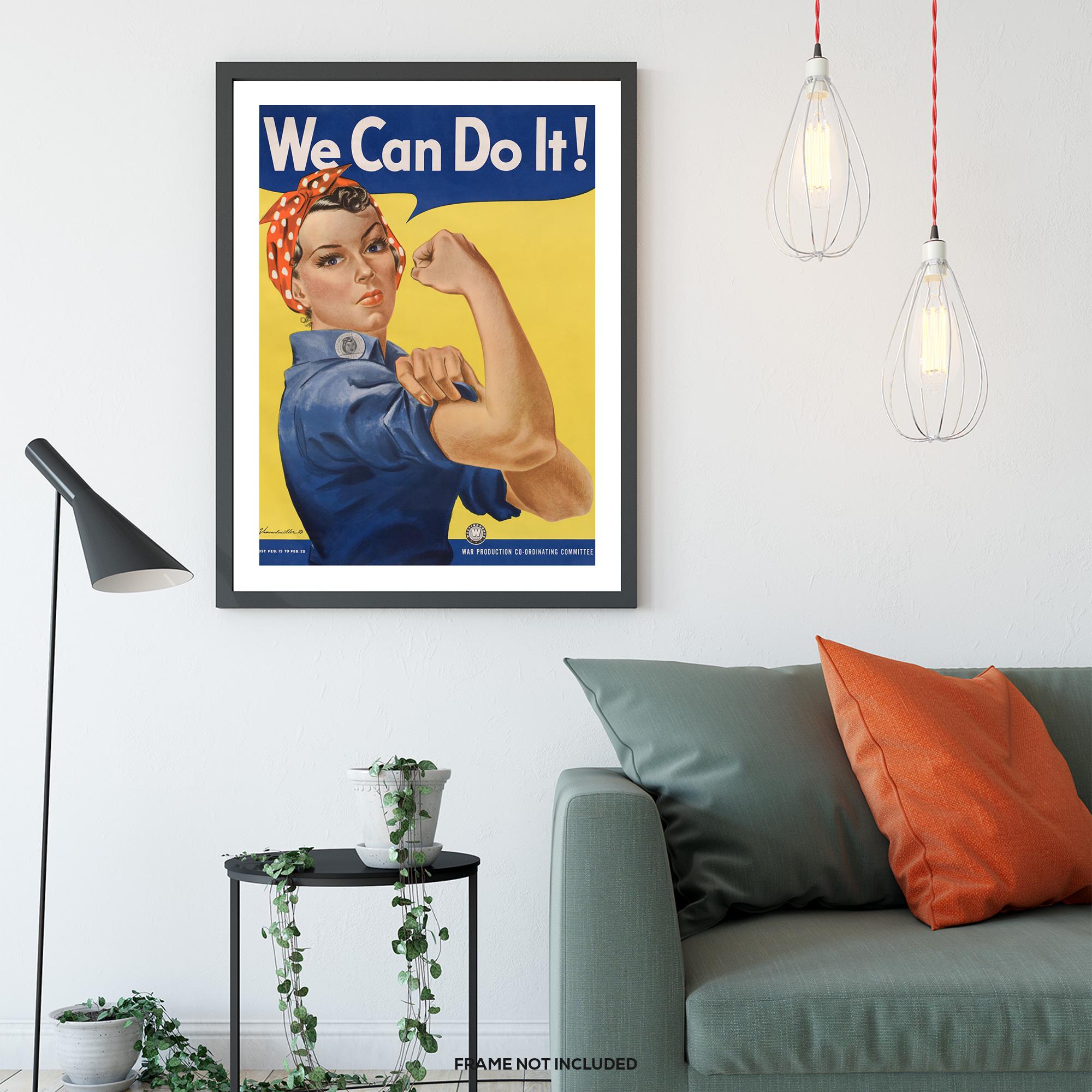 We Can Do It – Vintage Poster – Rosie the Riveter Feminist Wall