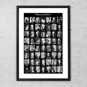 Famous Scientists in History - Art Print - Science Classroom Decor - Famous Scientists Poster - Science Wall Art - Educational Poster Gift