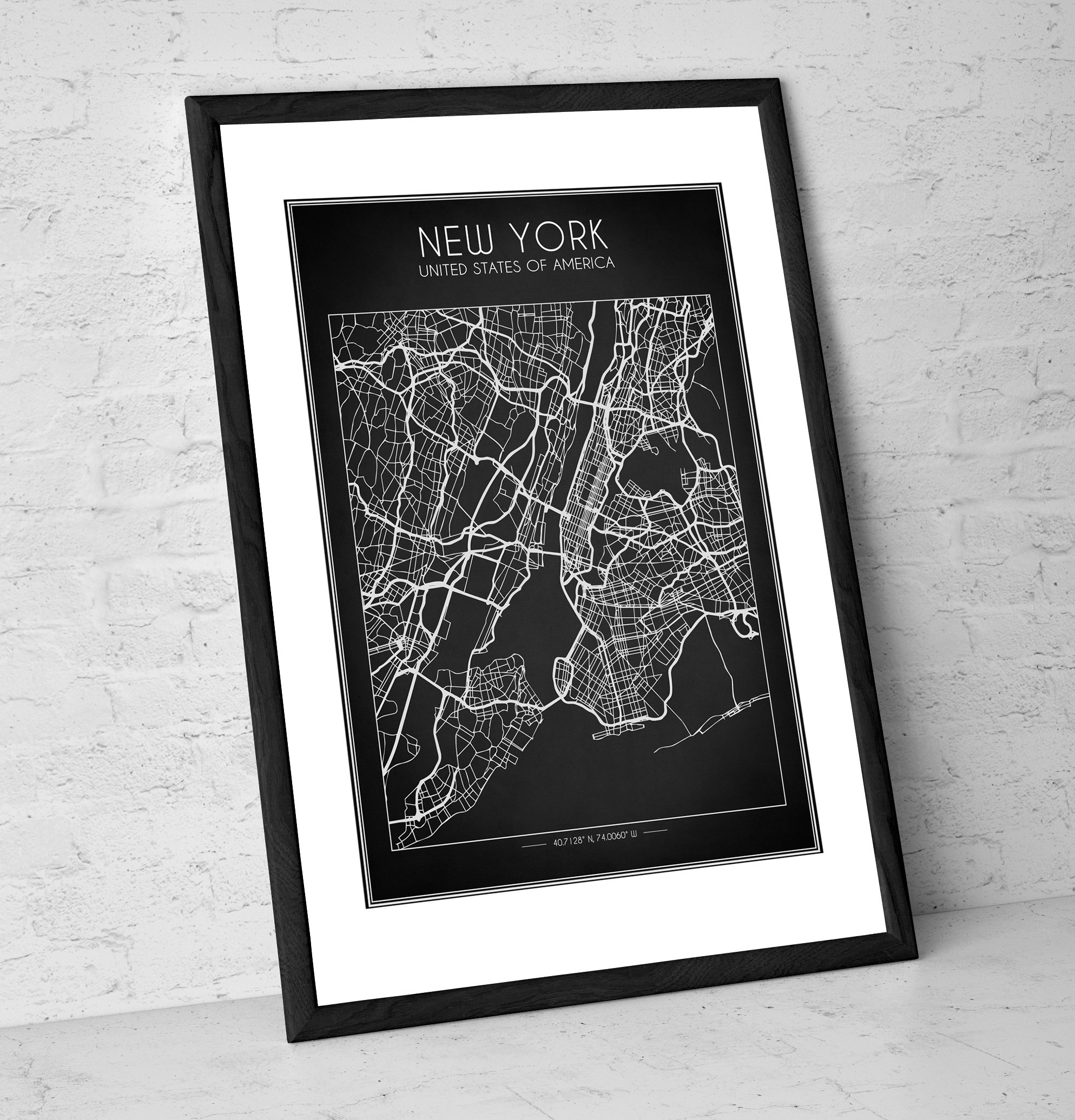 New York City Street Map Art Print NYC Wall Art New York Etsy